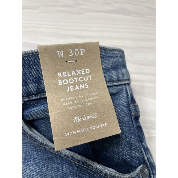 Madewell Womens Petite Relaxed Bootcut Jeans in Concho Wash NWT Size 30P - Picture 8 of 16